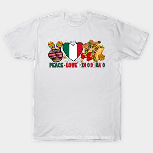 Peace Love Cinco De Mayo Party Fiesta Mexican Women T-Shirt